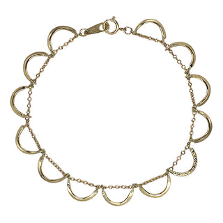 Full Small Curve Gold Bracelet Diamonds