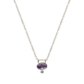 14k Yellow Gold 7x5 Gemstone and Diamond accent Pendant