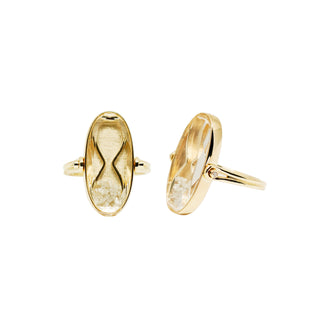 Gold Hourglass Reversible Signet Ring