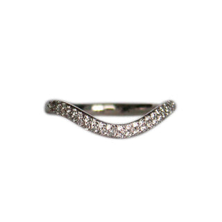 Curve Band with double row of fine pave of white Diamonds