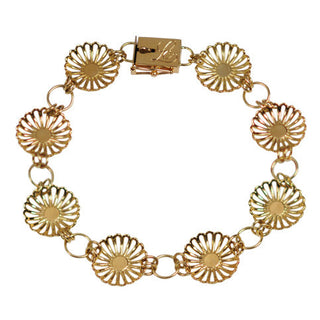 gold wire mum flowers linked together