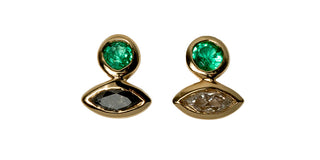 Marquise and round stone studs