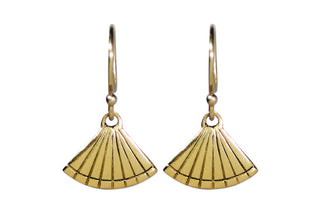 engraved fan dangle earrings 