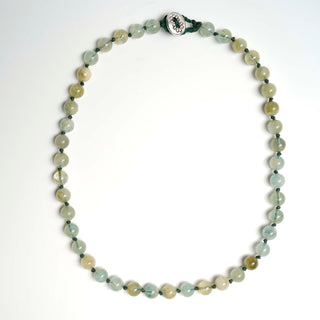 Aquamarine Beads on Knotted Cord Necklace