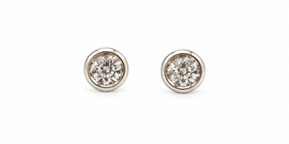 SIlver 5.5mm Lab Diamond dot studs