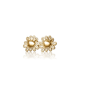 Fine Tiny Wildflower studs with diamonds