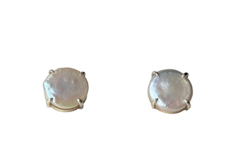 Pair of 13mm Freshwater coin pearl stud earrings

