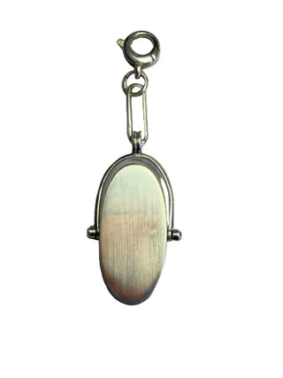 Sterling Silver Hourglass Charm with Diamond Grains