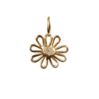 Gold Wildflower Pendant with Diamonds