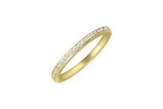 Gold 2mm Fine Square Pave Band