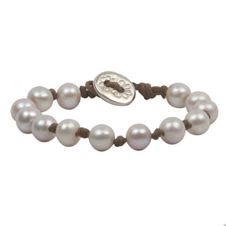 Cultured Pearls knotted on cotton cord