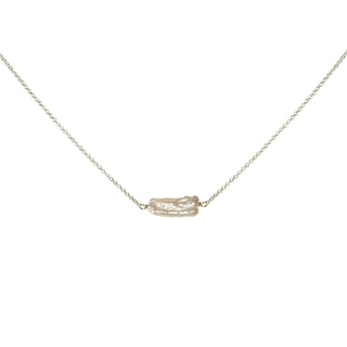 Biwa Pearl Silver  Necklace