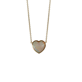 Medium opal heart necklace