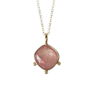 silver & 14k Pink Sapphire Sunshine necklace